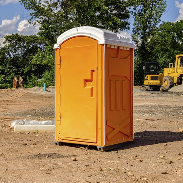 how often are the portable restrooms cleaned and serviced during a rental period in Harrisburg AR